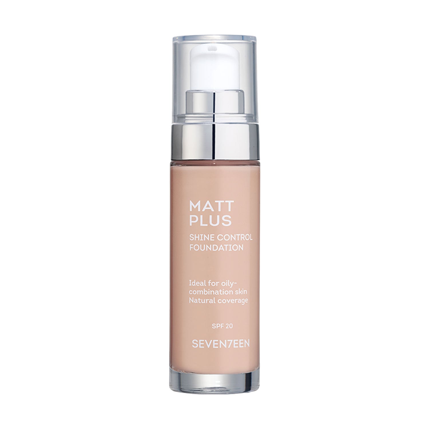 Матова тональна основа Seventeen Matt Plus Shine Control Foundation SPF 20, 01 Light Beige, 30 мл