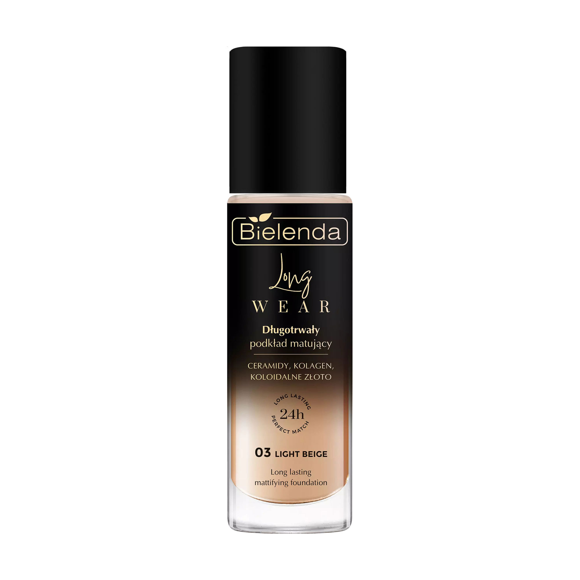 Стійка матова тональна основа для обличчя Bielenda Long Wear Long Lasting Mattifying Foundation 03 Light Beige, 30 мл